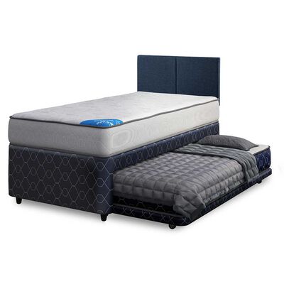 Cama Nido Flex 1 Plaza Urbano + Respaldo Cubo Azul