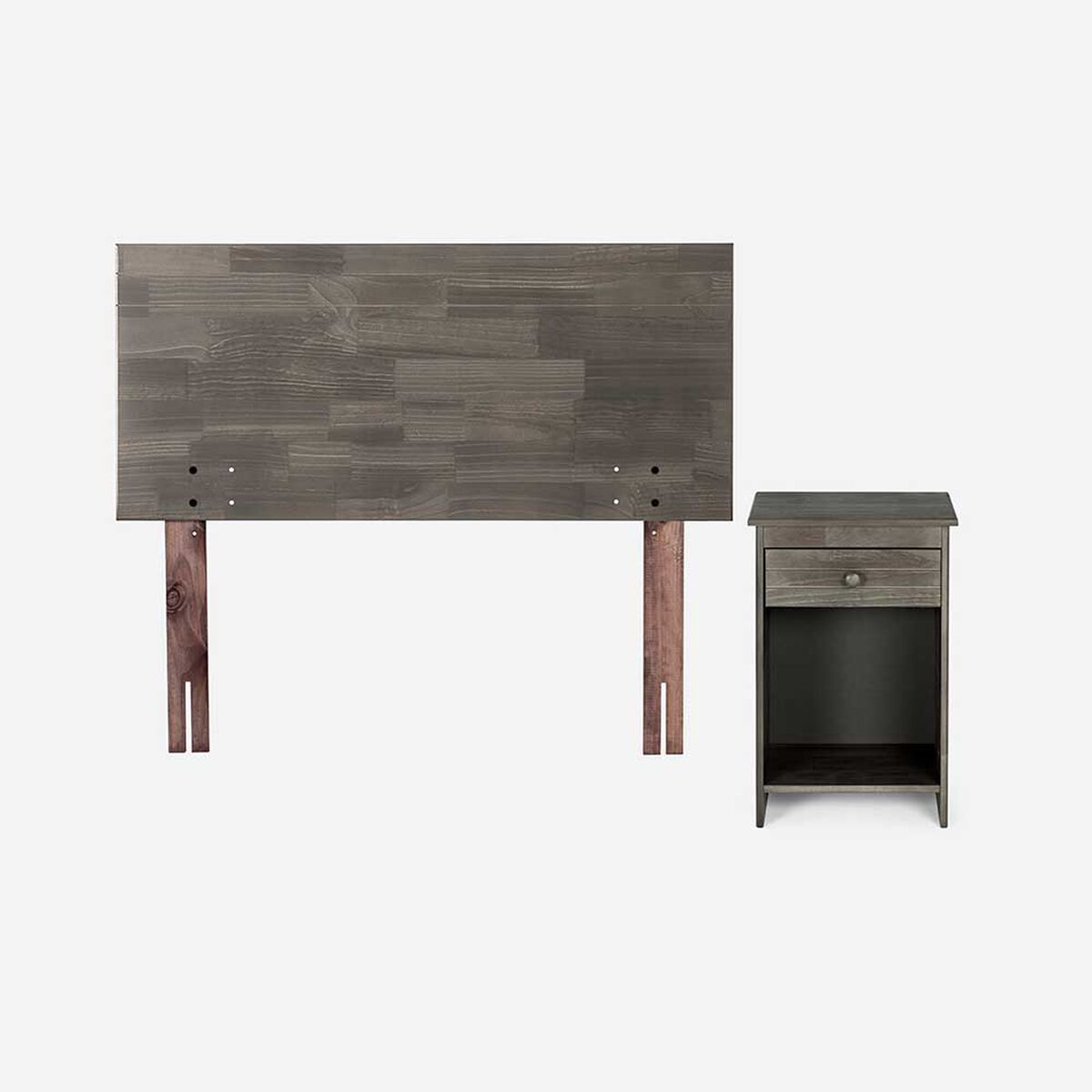 Cama Nido Rosen 1,5 Plazas Ergo T + Respaldo + Velador Tabor Grafito