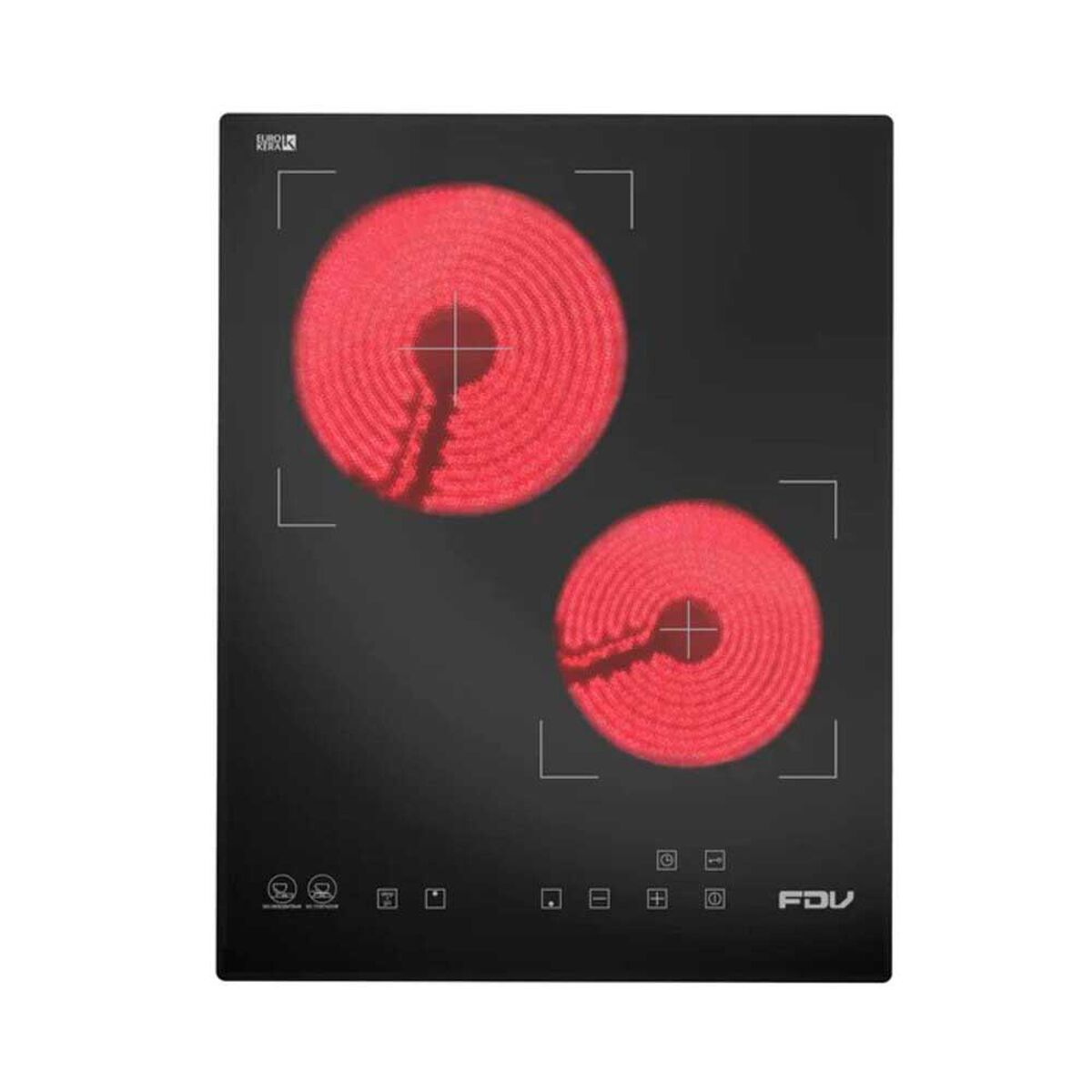 Encimera Vitrocer&aacute;mica FDV Vitro 2 Black 2.0 2 Quemadores Negro