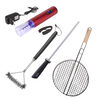 Set Parrillero Wayu Rejilla Redonda + Espada Afiladora + Cepillo + Sacacorcho Recargable Rojo