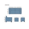 Juego de Living Living Factory Imperio Sofá 2 Cuerpos + Dos Pouf 1 Cuerpo Azul