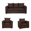 Juego de Living Deco Outlet Turín Sofá 3 Cuerpos + Dos Sillones 1 Cuerpo Chocolate