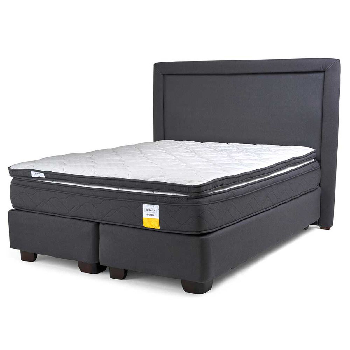 Cama Americana Drimkip Base Dividida Full Eurotop + Respaldo + Topper