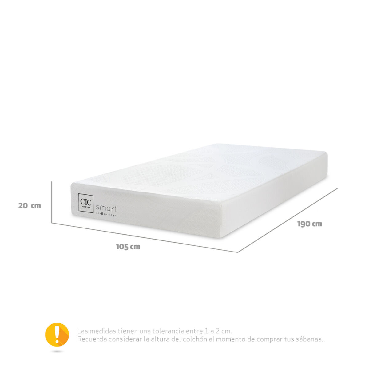 Colchón CIC 1,5 Plazas Smart Lite Spring