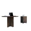 Combo Mesa Redonda + Archivador 3 Cajones TuHome Home Office Negro Soft-Coñac