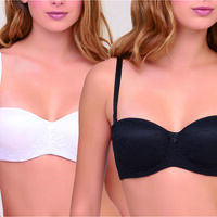 Pack 2 Sostenes Strapless Mujer Intime Blanco, Black, Negro