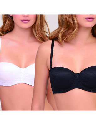 Imagen 1 del producto Pack 2 Sostenes Strapless Mujer Intime Blanco, Black, Negro