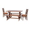 Juego de Comedor Latam Home Sevilla Segovia 2 Sillas + 2 Bancas Cuero Kentucky Tabaco
