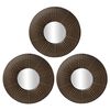 Set 3 Espejos Plástico Vgo para Colgar Circular 25 cm Dorado