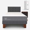 Cama Europea CIC 1,5 Plazas Smart + Respaldo Tapizado Eufrates + Velador Niger