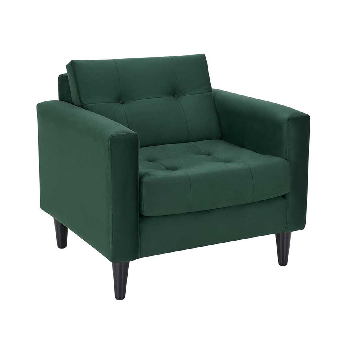 Set 2 Sillones Bodevir Retro Felpa 1 Cuerpo Verde Botella