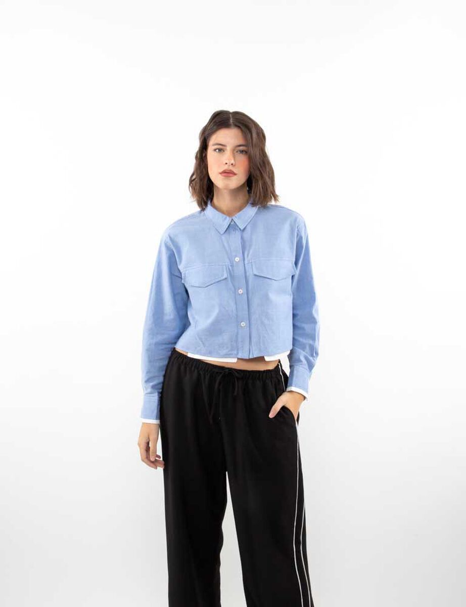 Blusa Algodón Crop Manga Larga Mujer Zibel