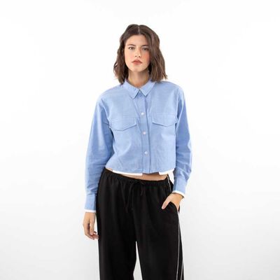 Blusa Algodón Crop Manga Larga Mujer Zibel