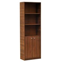 Librero Mobikit 6 Niveles 60 Nogal 2 Puertas