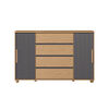 Cómoda Vekkahome Evidenza 4 Cajones 2 Puertas Café y Negro