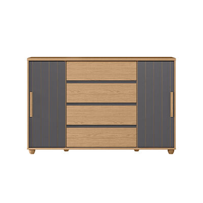 Imagen 1 del producto Cómoda Vekkahome Evidenza 4 Cajones 2 Puertas Café y Negro