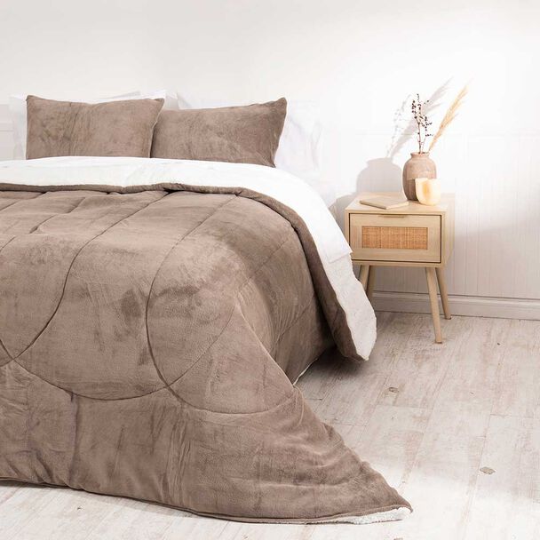 Plumón Mashini 2 Plazas Liso Taupe