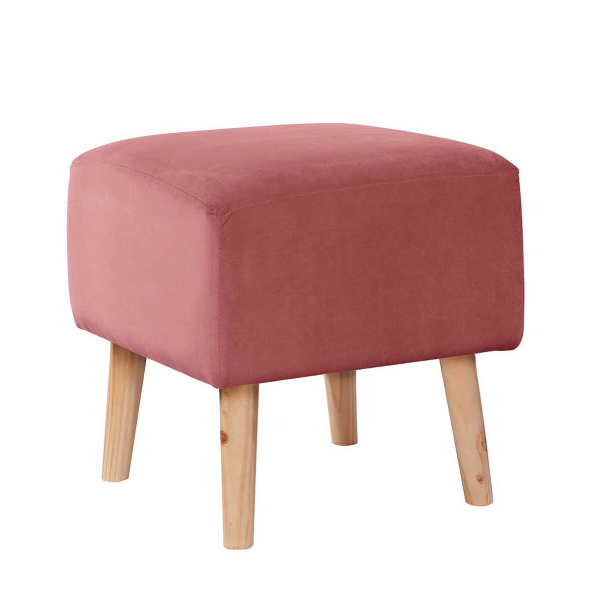 Pouf Latam Home Burdeos Tela Velvet Palo Rosa