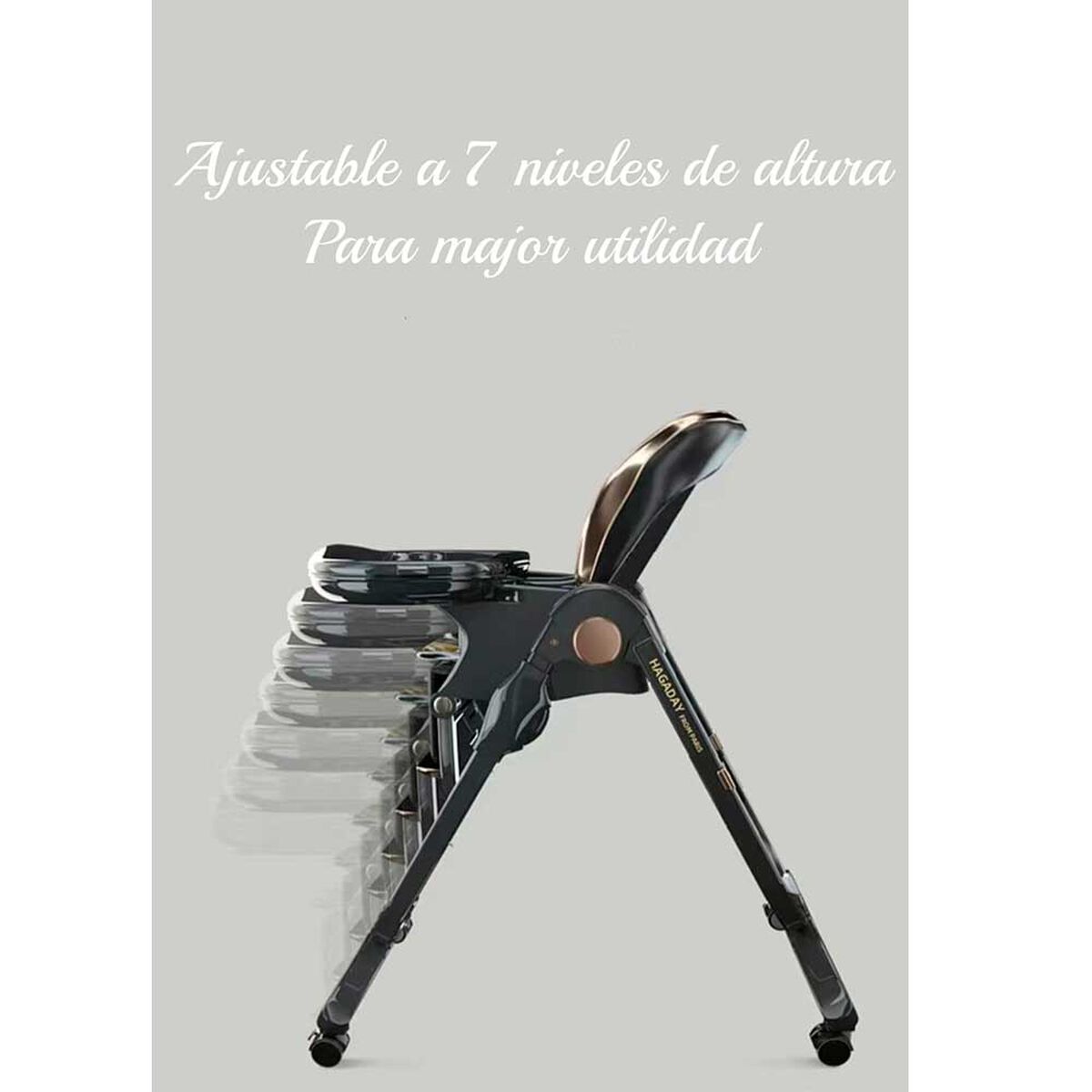 Silla de Comer Lujosa Reclinable Hagaday Negra Lubabycas
