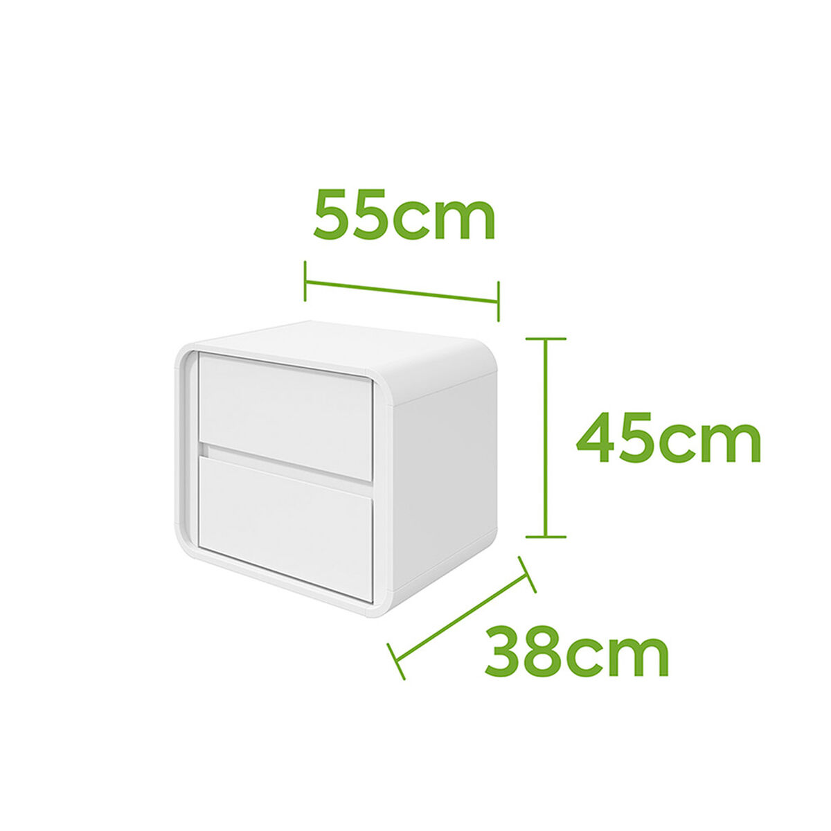 Velador Di Poretti Design Loop 2 Cajones Blanco