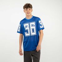 Polera Manga Corta Hombre Icono Azul, Negro, White