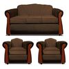 Juego de Living Elegant Detail Marsella Sofá 3 Cuerpos + Dos Sillones 1 Cuerpo Café