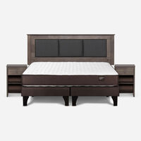 Combo Cama Europea Rosen King New Ergo T BD + Respaldo y Veladores Rachel