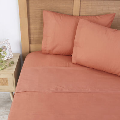 Imagen 2 del producto Juego de Sábanas Mashini 144 Hilos 2 Plazas Lisa Naranjo
