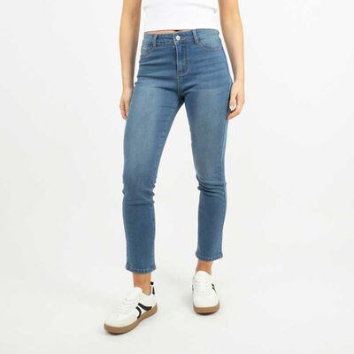 Jeans Mujer Icono Celeste, Indigo, Marengo, Negro
