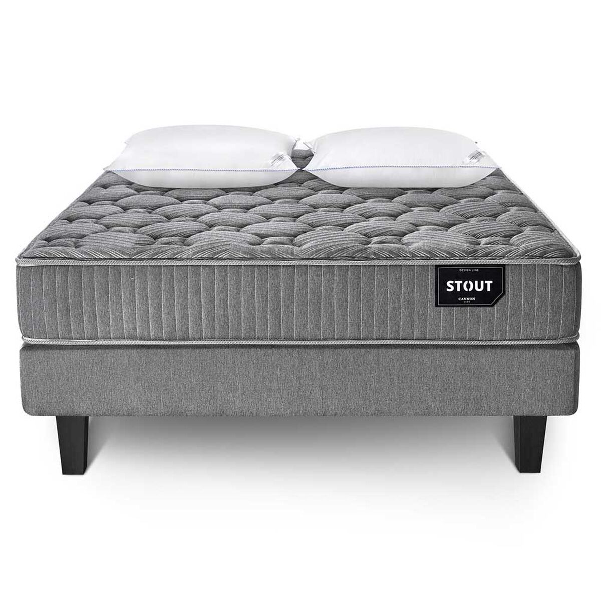 Juegos de Dormitorio Cama Europea Cannon Stout 2 Plazas + 2 Almohadas + 1 Cubrecolchón
