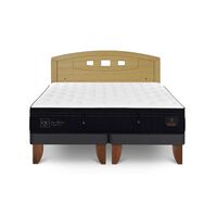 Cama Europea CIC Base Dividida 2 Plazas Súper Premium + Respaldo Gales Mostaza
