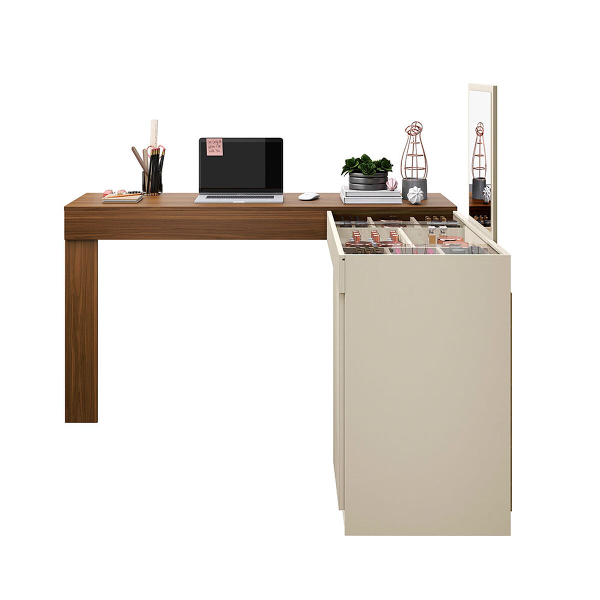 Tocador Favatex Kala Café / Blanco Natural