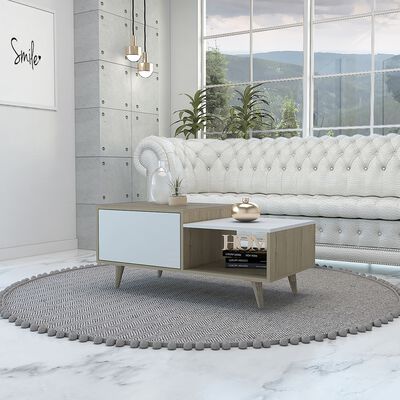 Mesa de Centro TuHome Bora Rovere/Blanco Marquez