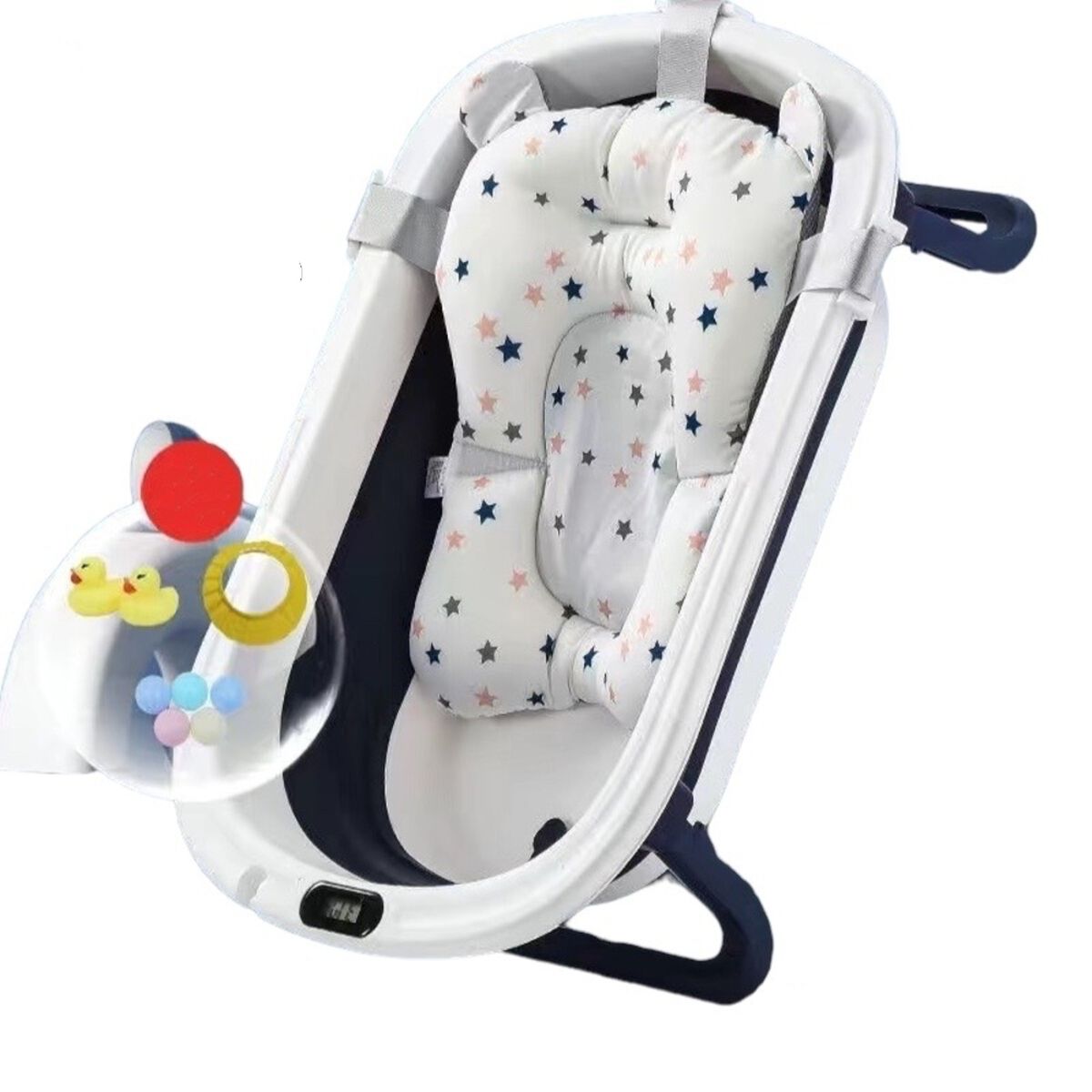 Bañera Plegable con Cojín y más Accesorios Azul Lubabycas