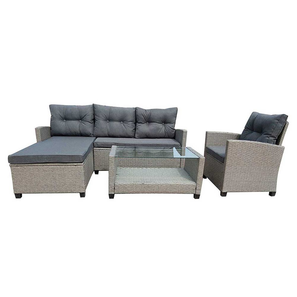 Juego de Living para Terraza Casanova Sofá Seccional 3 Cuerpos + Sillón 1 Cuerpo