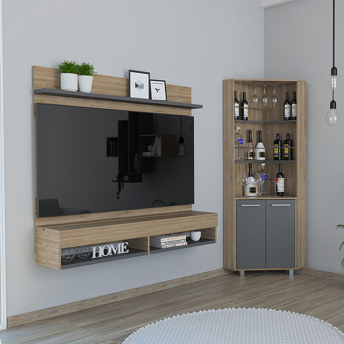 Panel TV Hasta 60" + Bar Alto TuHome The Wall