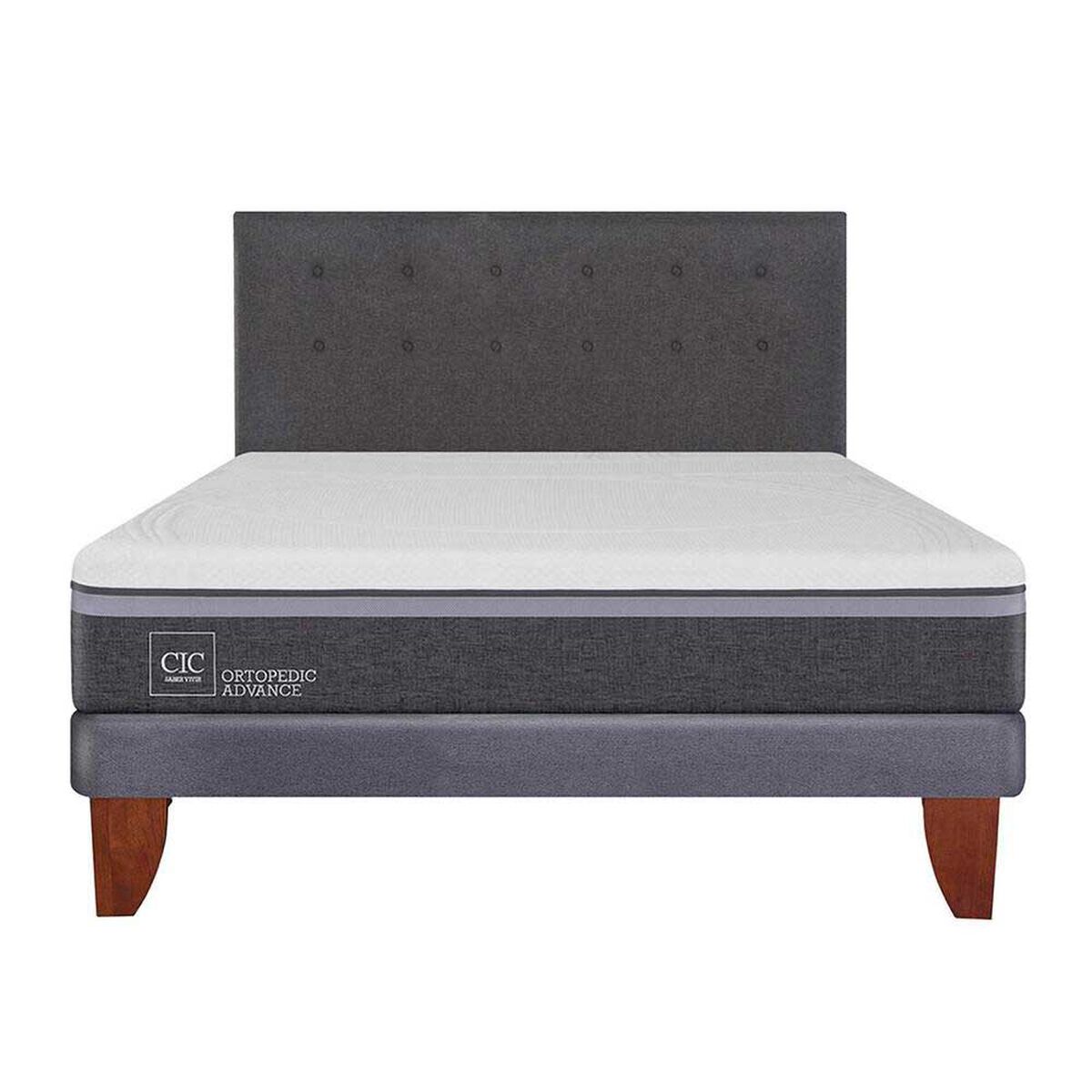 Cama Europea CIC 2 Plazas  Ortopedic Advance + Respaldo Eufrates