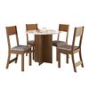 Juego de Comedor Home Mobili Alice 4 Sillas Café Blanco Off