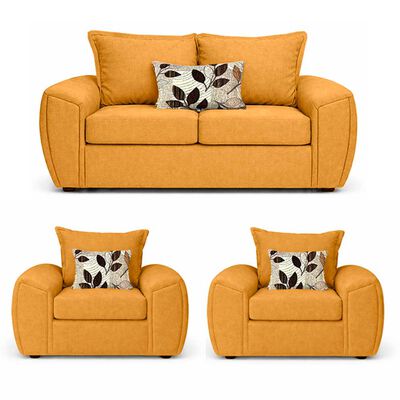 ELEGANT DETAIL Juego de Living Elegant Detail New Houston 2-1-1 Cuerpos Amarillo