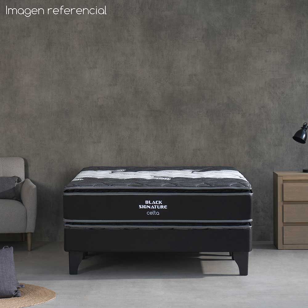Cama Europea Celta 2 Plazas Pocket Black Signature | Abc