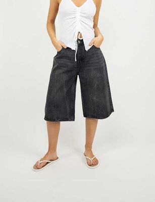 Imagen 1 del producto Bermuda Denim Mujer Icono Gris