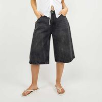 Bermuda Denim Mujer Icono Gris