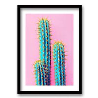 Cuadro Decorativo Retela Cactus Neón 70 x 50 cm