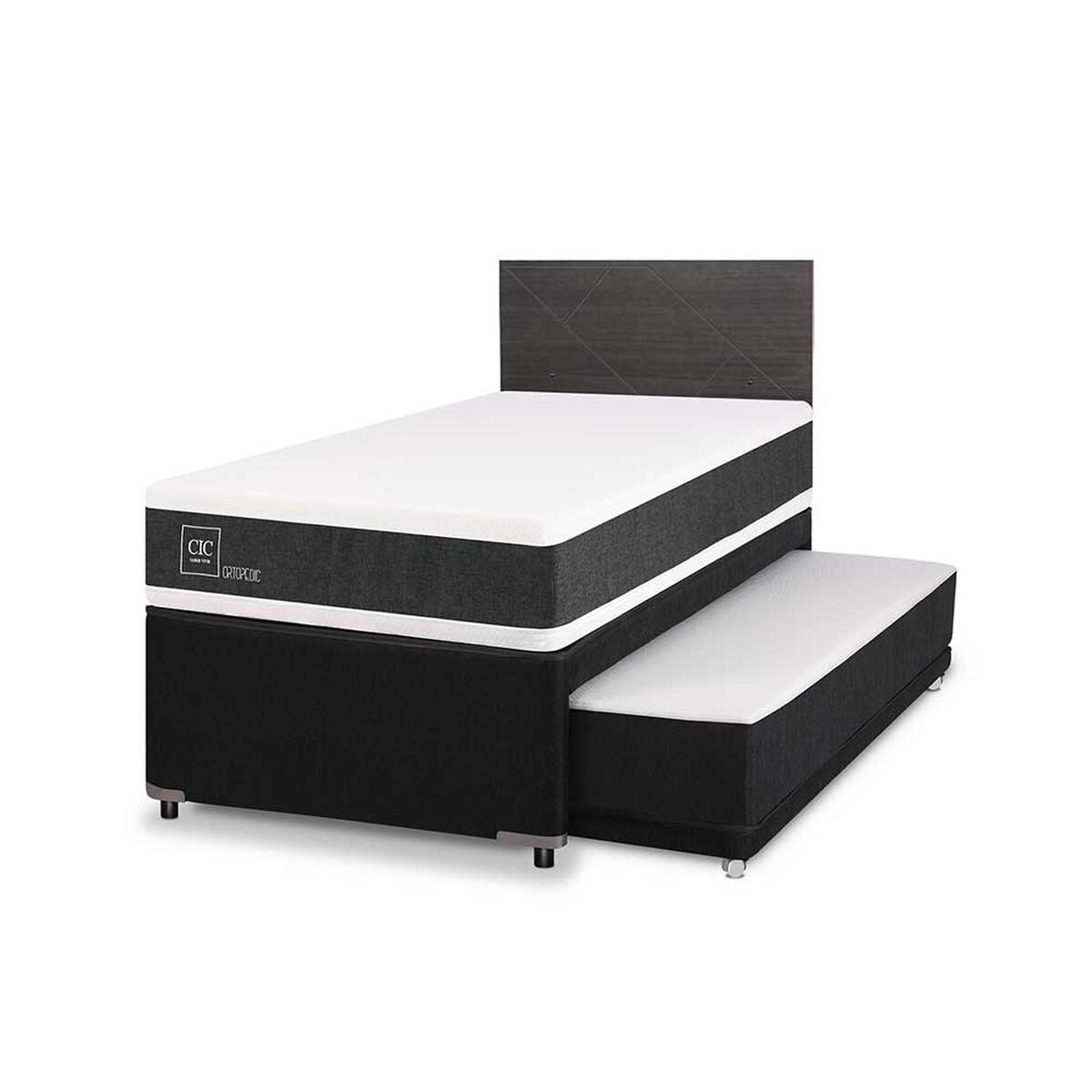 Cama Nido CIC Base Normal 1,5 Plazas Ortopedic + Respaldo Villarrica