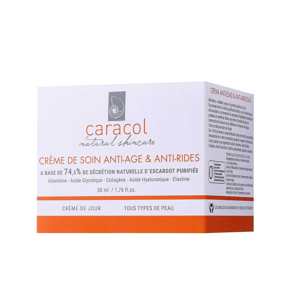 Crema Hidratante Antiedad y Antiarrugas Caracol Natural 50 ml