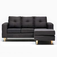 Sofá Seccional Kea Infinity Tela 3 Cuerpos Gris