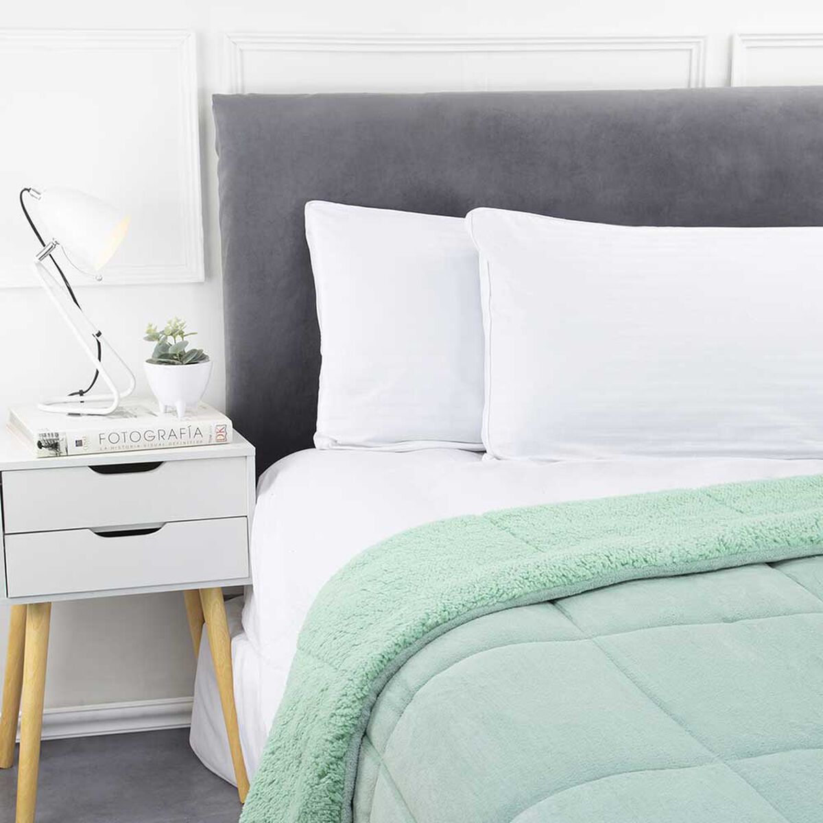 Plumón Coral Sherpa Casanova 2 Plazas Liso Menta