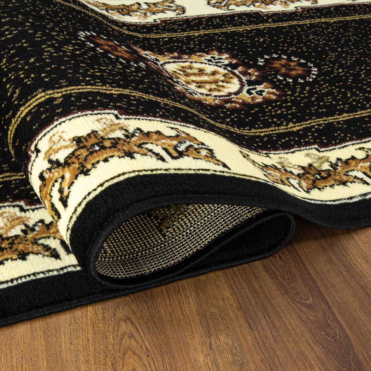 Alfombra Modalfo Kashan King Negro 123 x 185 cm