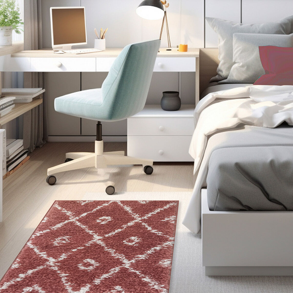 Alfombra Idetex Shaggy Guiza 70x200 cm Terracota