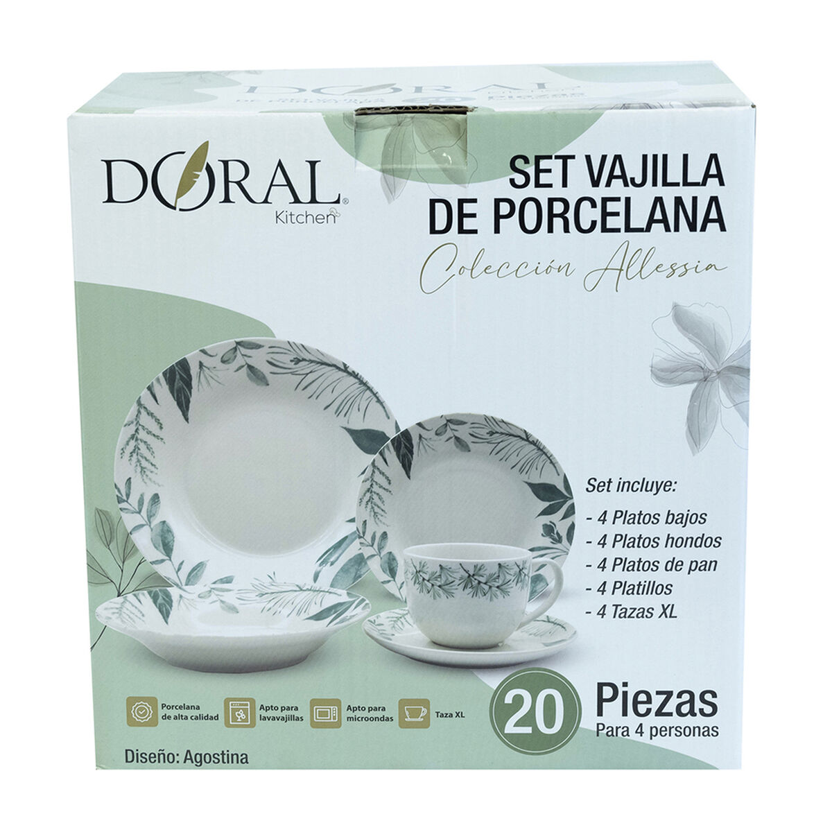Juego de Vajilla Agostina Doral 20 Piezas
